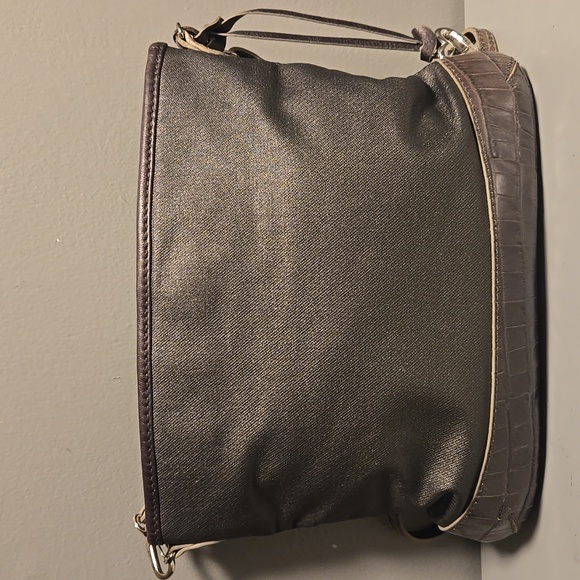 Brighton Crossbody Croc Embossed Nylon Gray - Picture 4 of 10